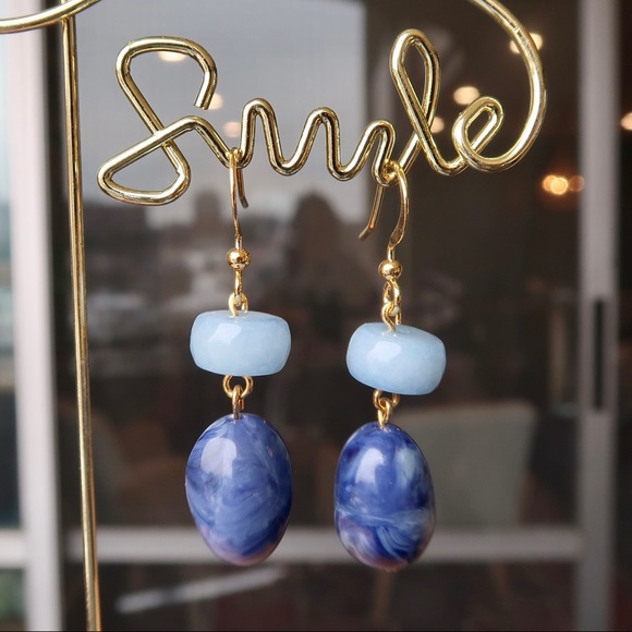 Handmade Marble Stone Drop Earring - Picture 5 of 8